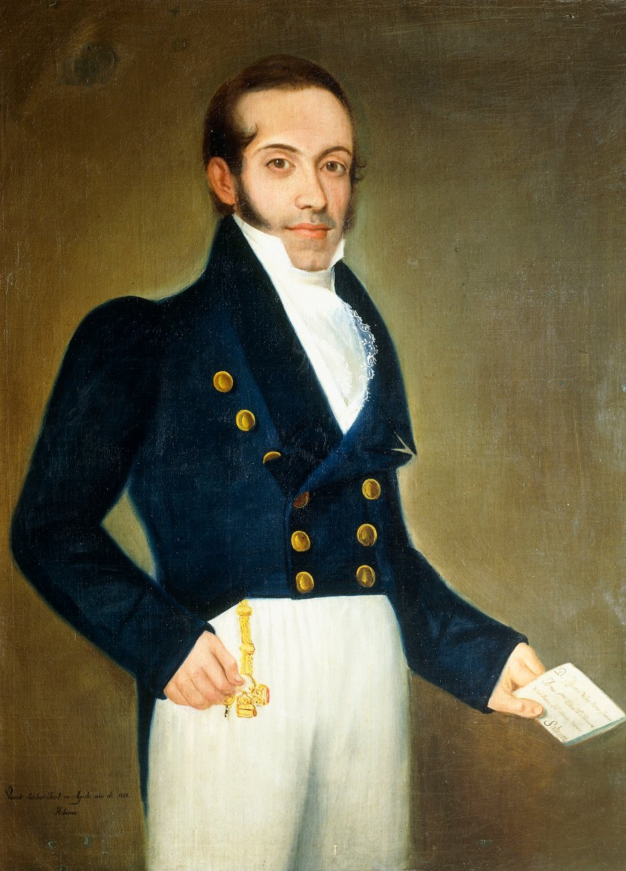 Portret van Don Agustin de las Heras y Carazo, 1828 door Vicente Escobar