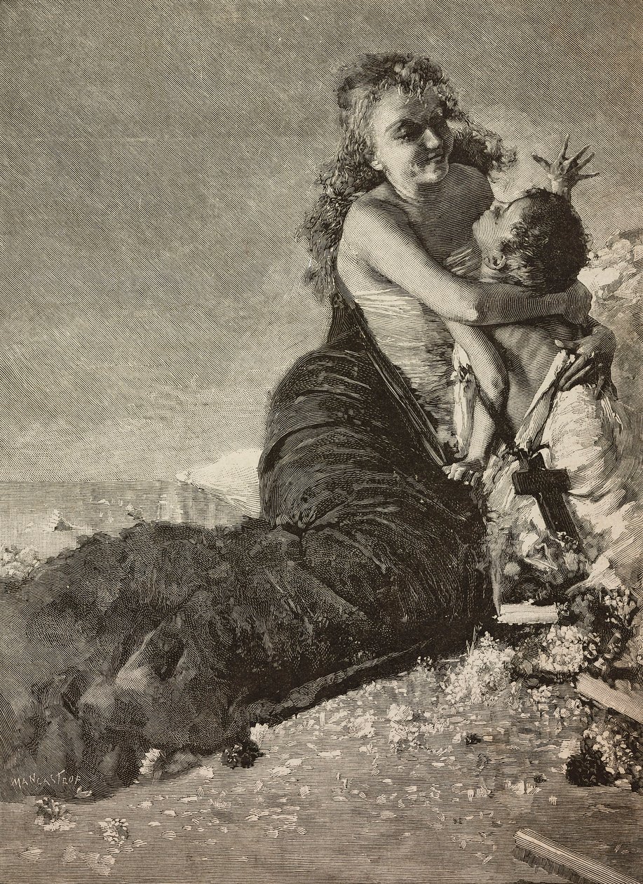 Renaissance, moeder met kind, naar schilderij van Vincenzo Irolli door Vicenzo (after) Irolli