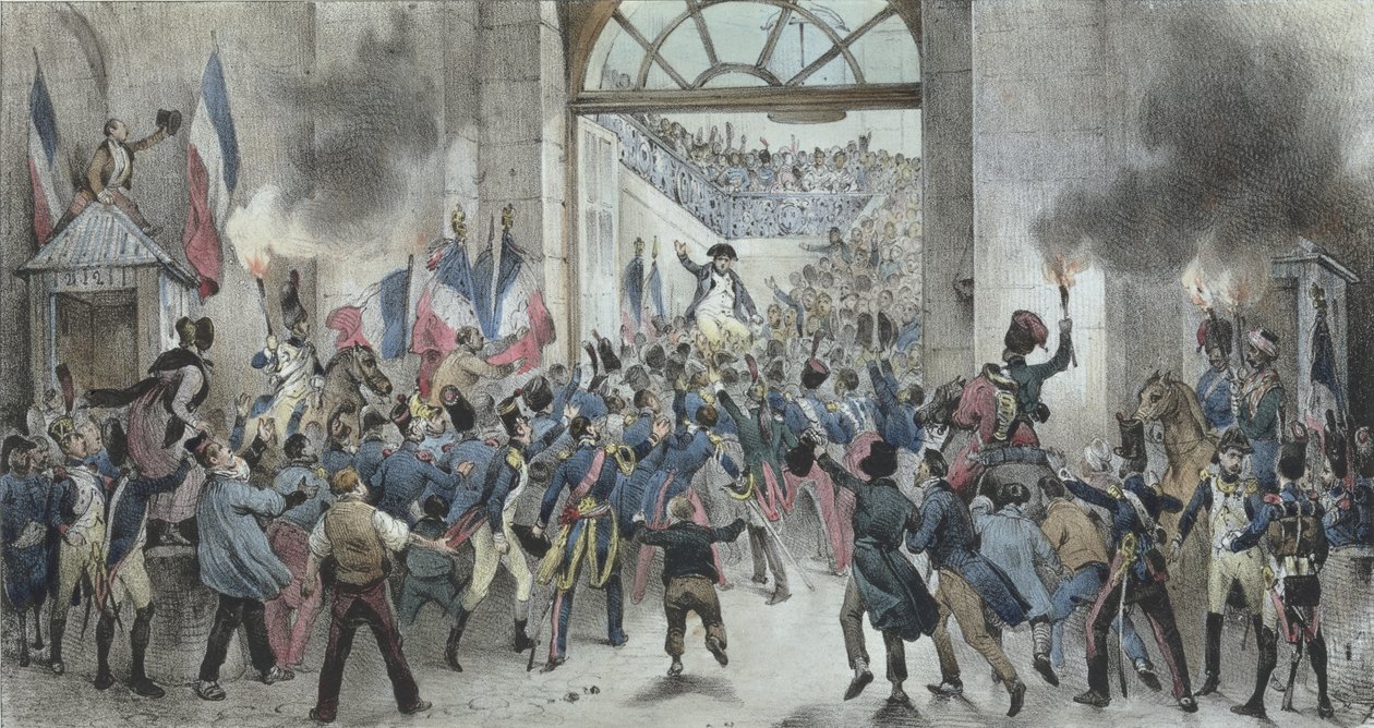 De aankomst van Napoleon bij de Tuilerieën op 20 maart 1815 door Victor Adam