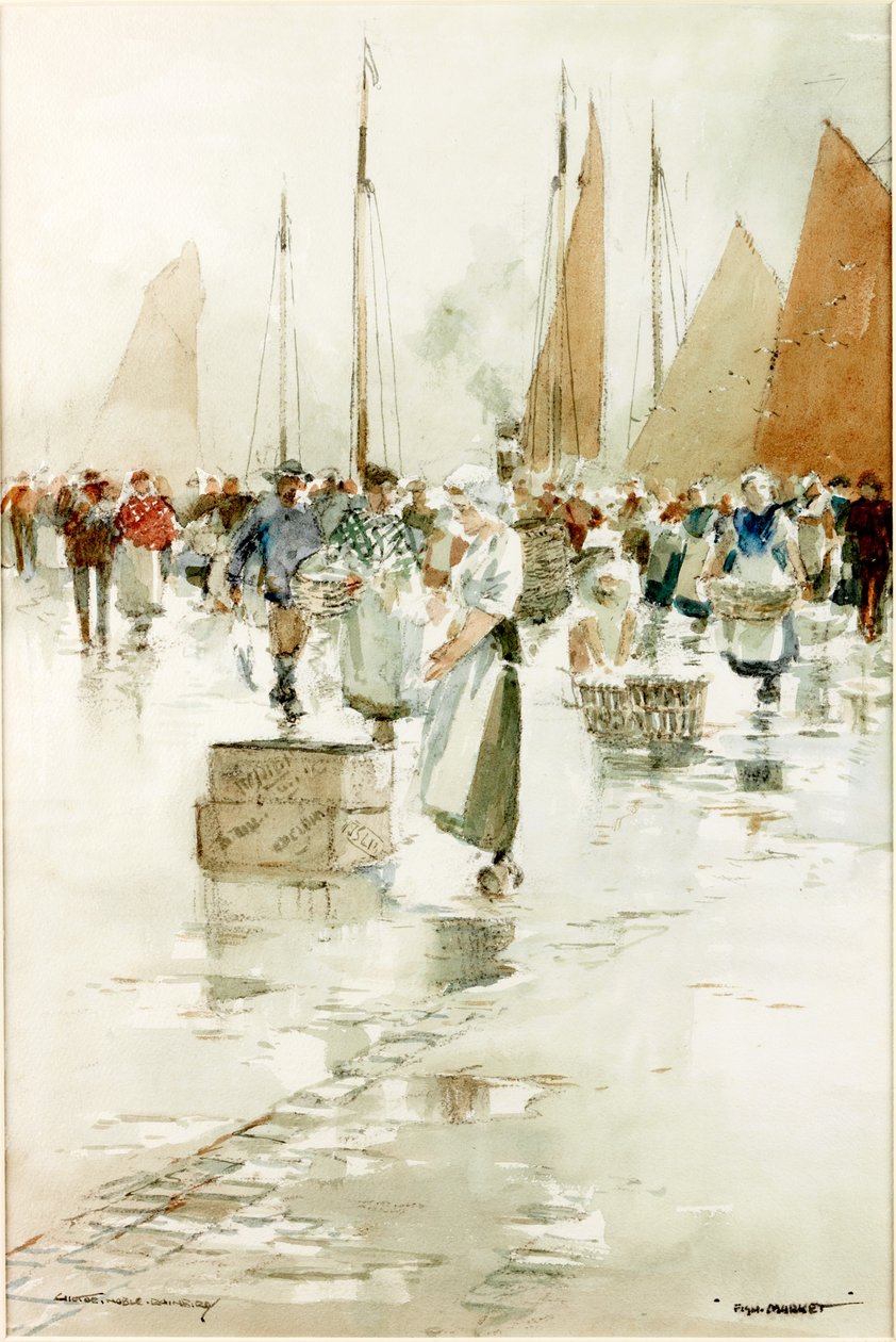 Vismarkt door Victor Noble Rainbird