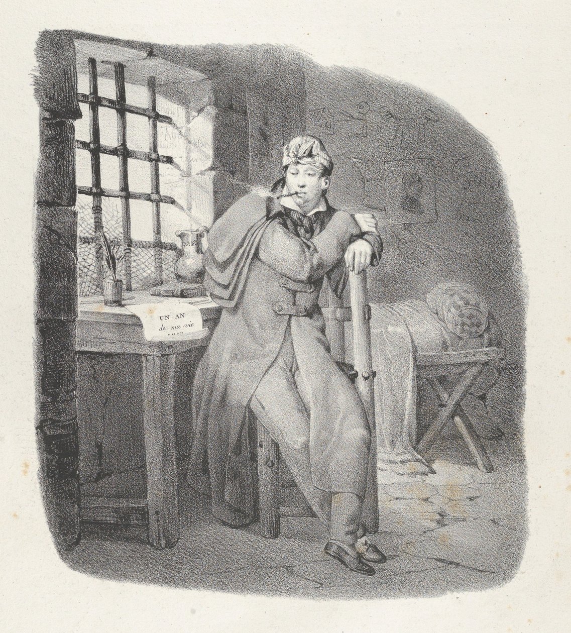 Hoofdstuk XIII: Ste. Pelagie! charmant verblijf! Sainte-Pélagie gevangenis, een charmant verblijf!, 1824 door Victor Adam