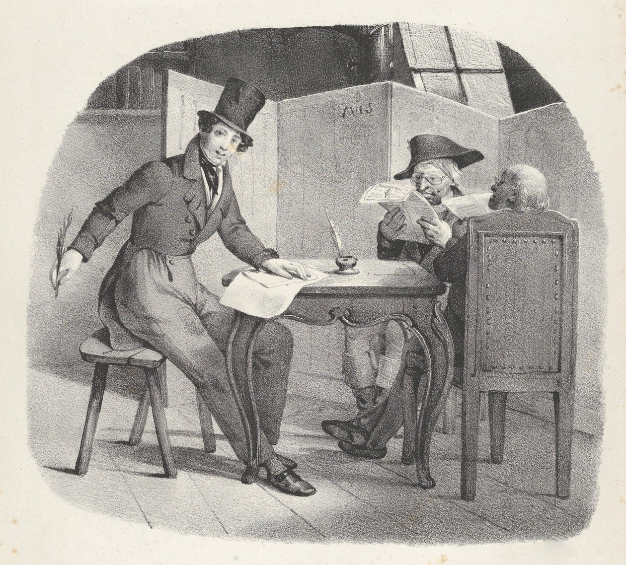 Hoofdstuk XV: Ecrivons à la Vielle Schrijfsels voor de ouderen, 1824 door Victor Adam