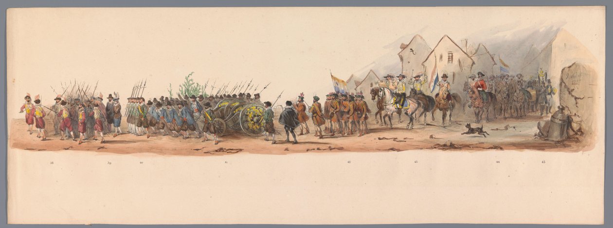 Historische optocht bij het tweede eeuwfeest van de Utrechtse Hogeschool, 1836 (plaat 10) door Victor Adam