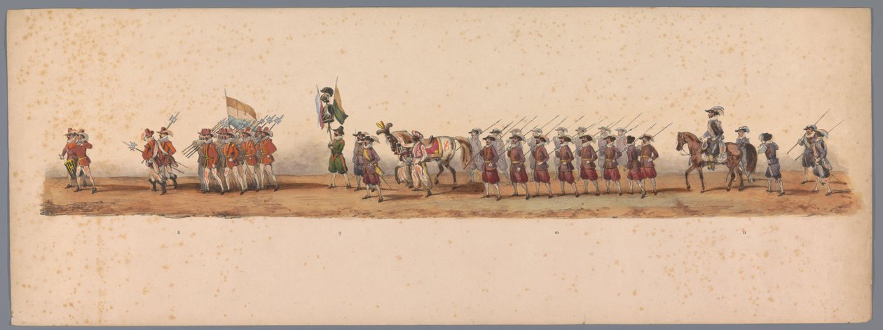 Historische optocht bij het tweede eeuwfeest van de Utrechtse Hogeschool, 1836 (plaat 3) door Victor Adam