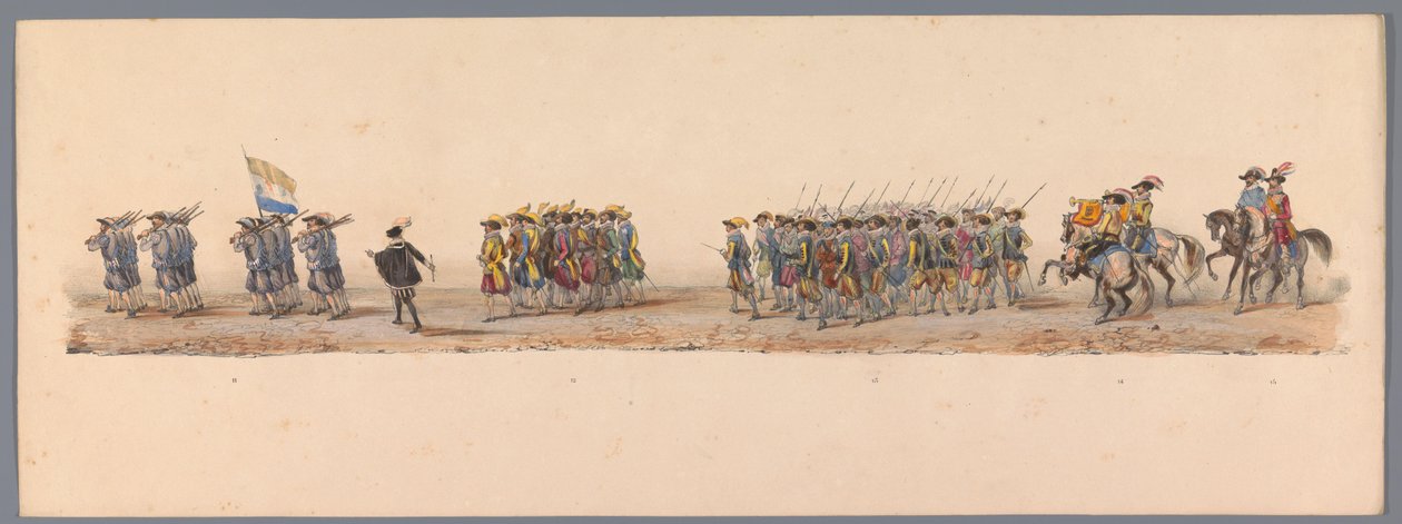 Historische optocht bij het tweede eeuwfeest van de Utrechtse Hogeschool, 1836 (plaat 4) door Victor Adam
