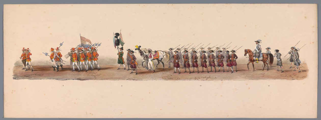 Historische optocht bij het tweede eeuwfeest van de Utrechtse Hogeschool, 1836 (plaat 3) door Victor Adam