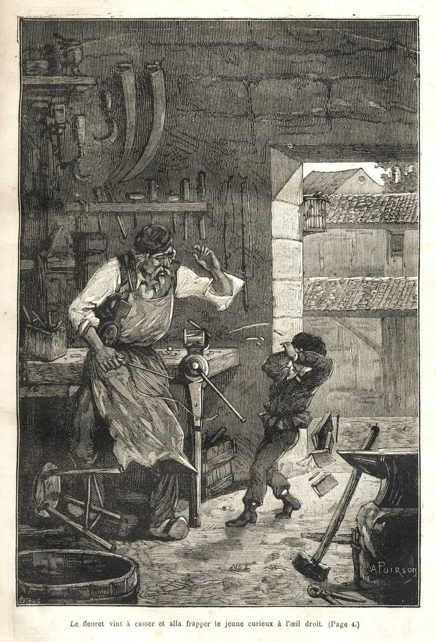 Biographie populaire illustrée de Gambetta - De folie brak en raakte de jonge toeschouwer in het oog door Victor Armand Poirson