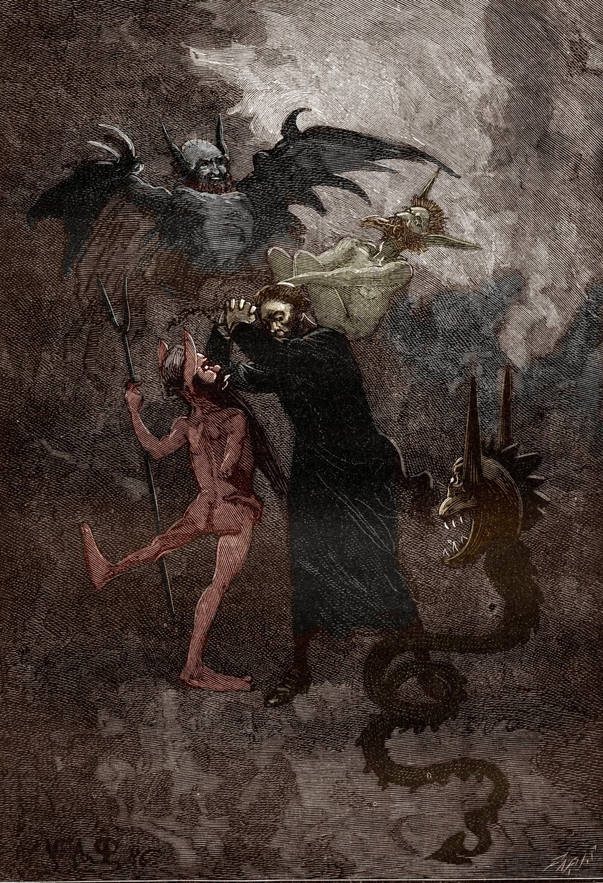 De zaak van de bezetenen van Loudun rond 1630: de demon Isaacarum wordt verdreven door jezuïetenpriester Jean-Joseph Surin (1600-1665) door Victor Armand Poirson