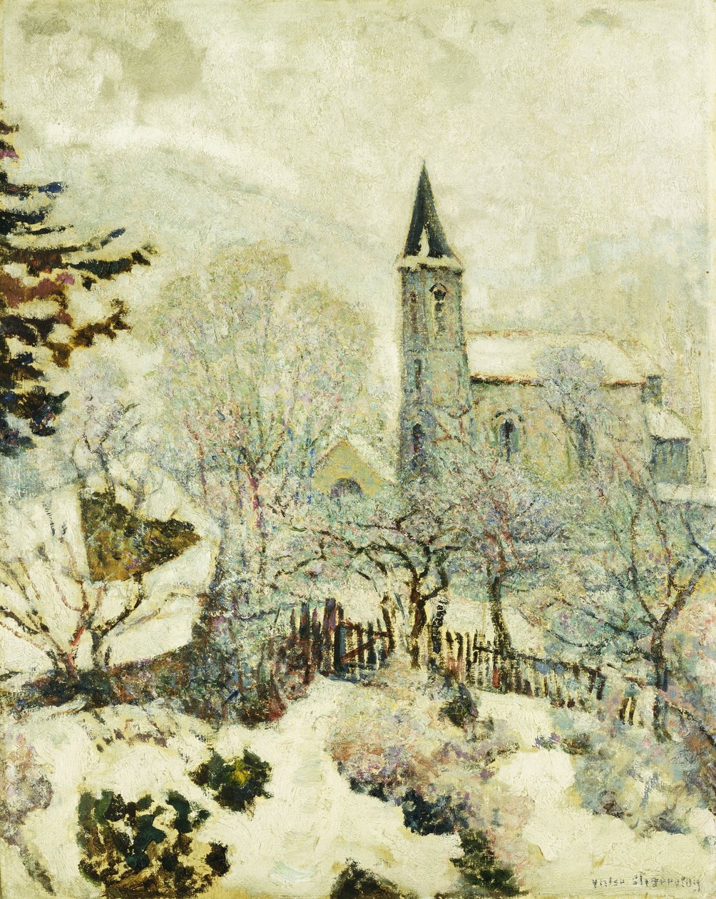 Murol-kerk in de winter; L