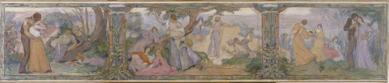 Schets voor het stadhuis van Issy-les-Moulineaux: La Vie, tussen 1896 en 1897 door Victor Emile Prouve