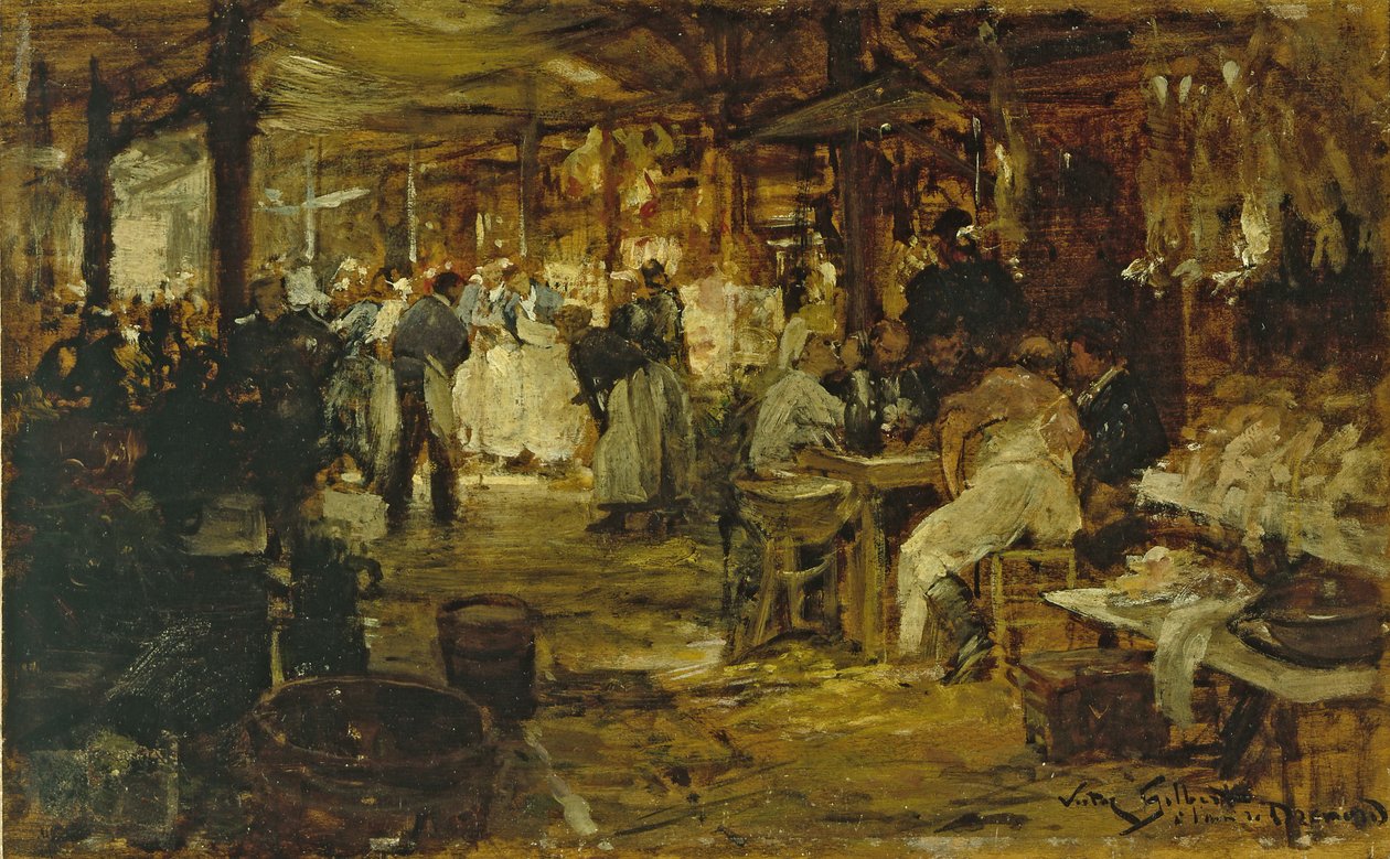 De markt van de Madeleine, ca. 1890 door Victor Gabriel Gilbert