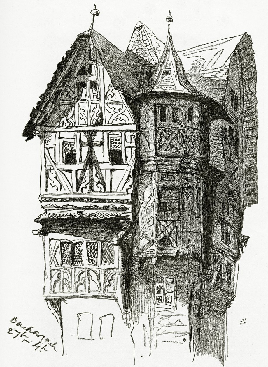 Huis in Bacharach aan de Rijn door Victor Hugo