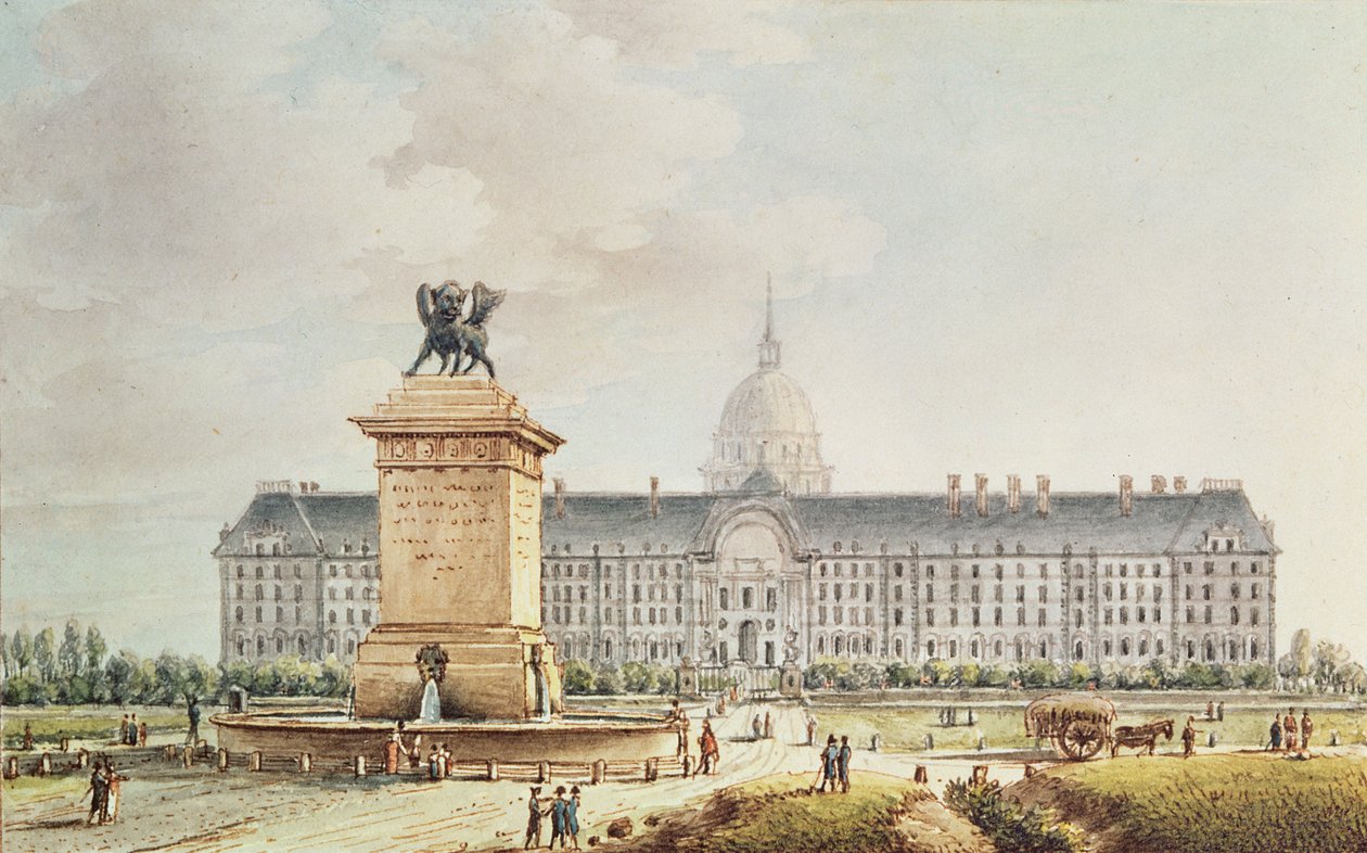 Uitzicht op het Hotel des Invalides door Victor Jean Nicolle