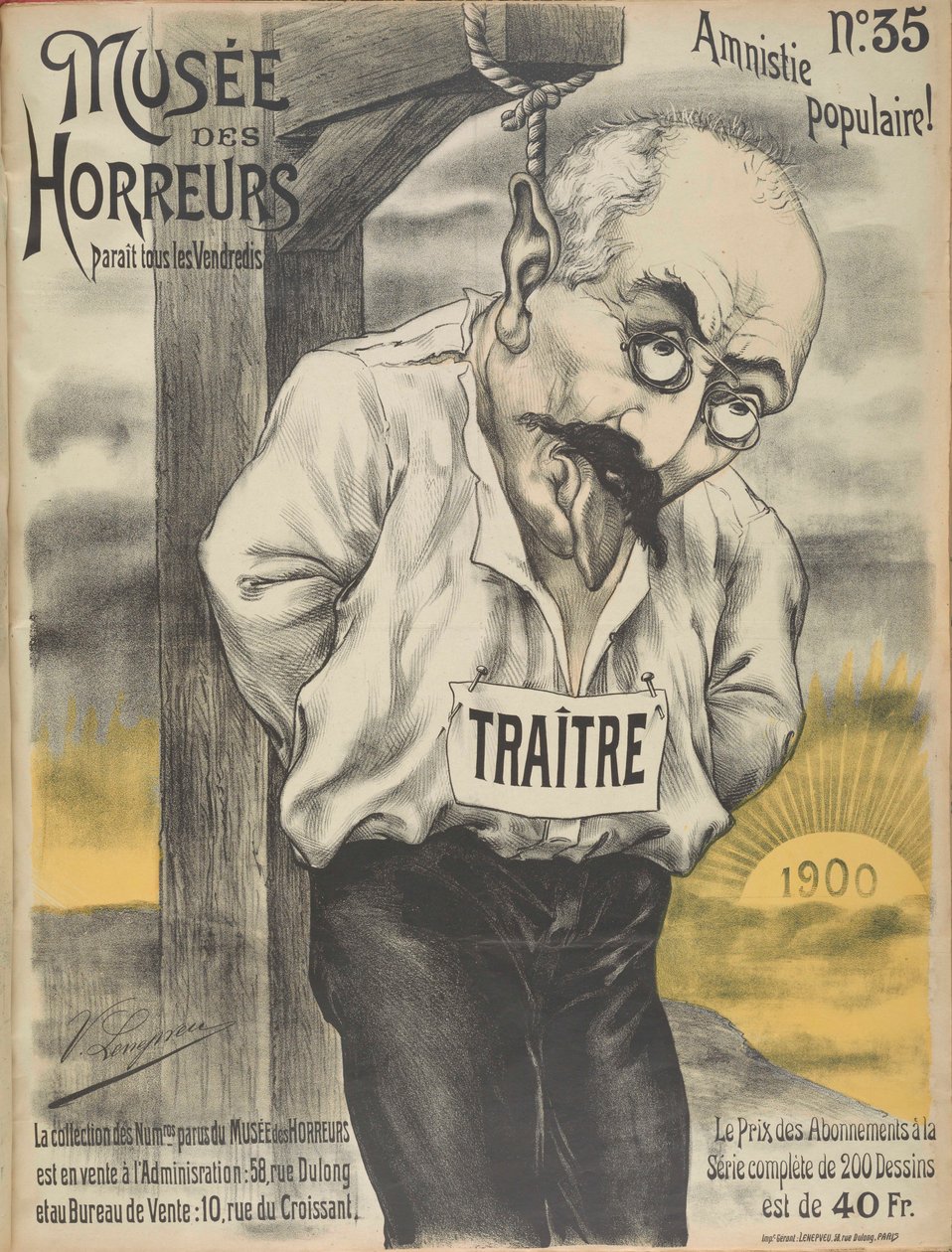 Musée des Horreurs Galerie der Verschrikking: Alfred Dreyfus, 1900 door Victor Lenepveu