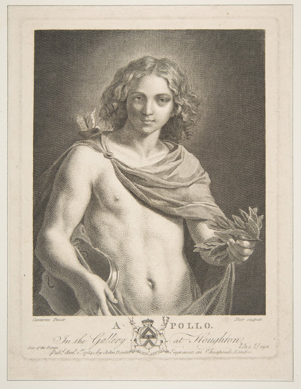 Apollo met een mantel en een laurier tak en viool, 1784 door Victor Marie Picot