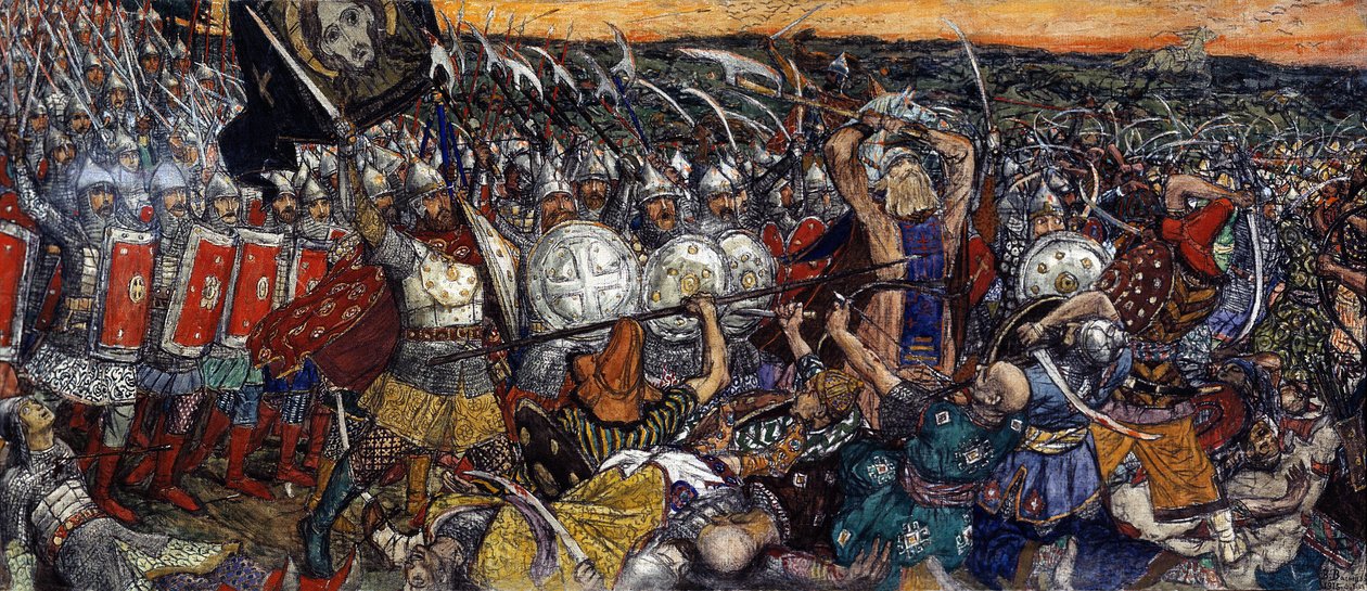 De Slag bij Koelikovo op 8 september door Victor Mikhailovich Vasnetsov