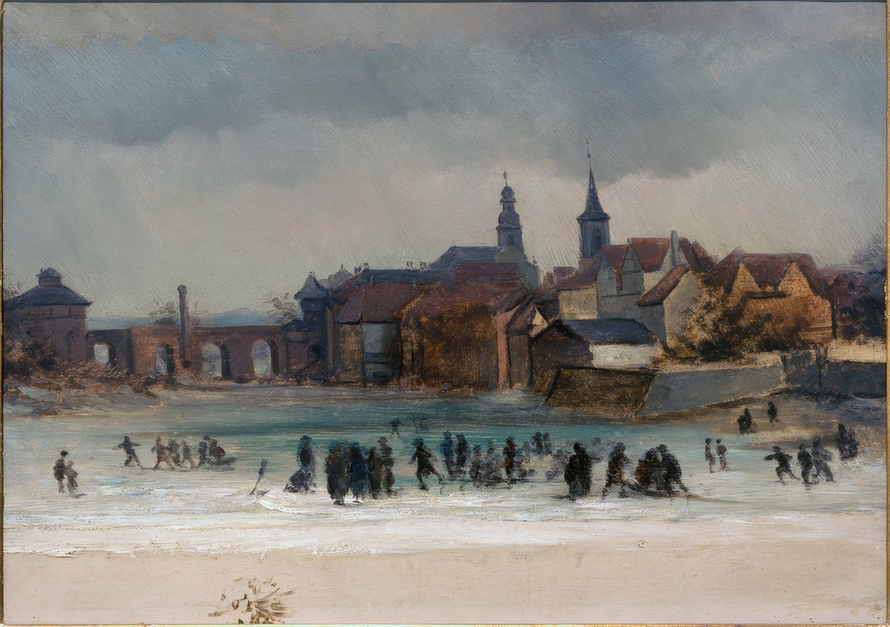 Uitzicht op Sachsenhausen en de Alte Brücke door Victor Müller