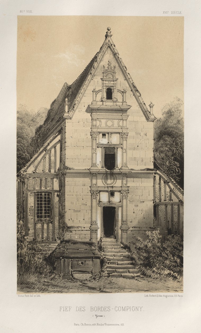 ...Pl. 81, FIEf Des Bordes-Compigny Yonne, 1860 door Victor Petit