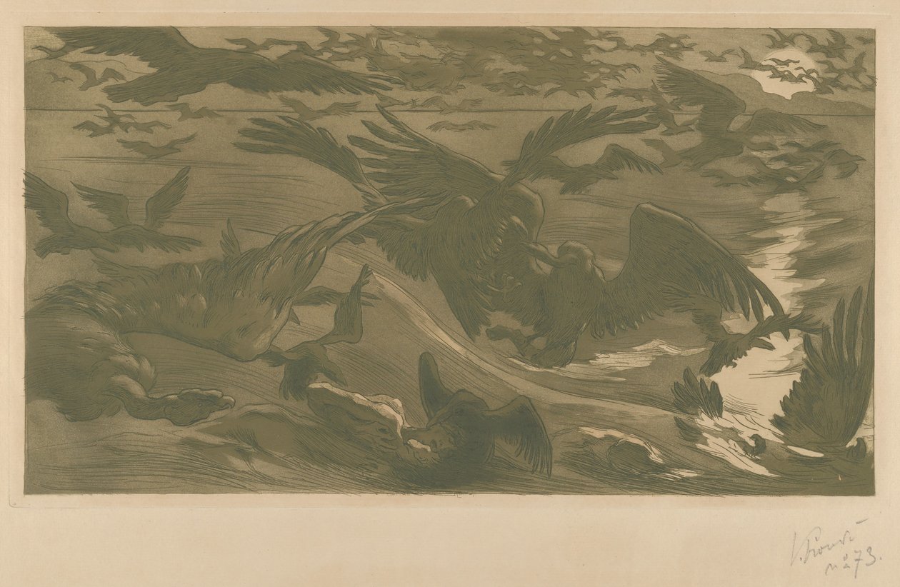 Roofvogels, 1893 door Victor Prouvé