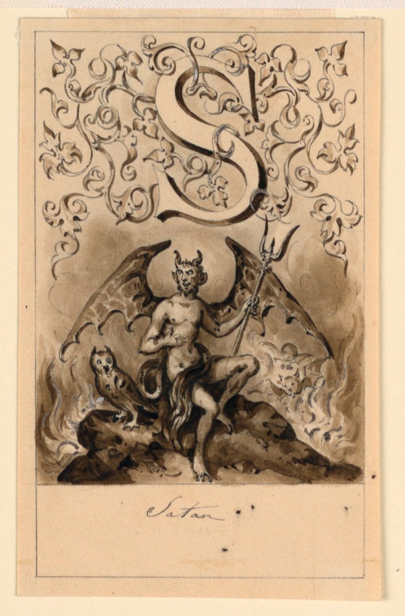 Ontwerp voor de letter S van een primer: Satan door Victor Vincent Adam