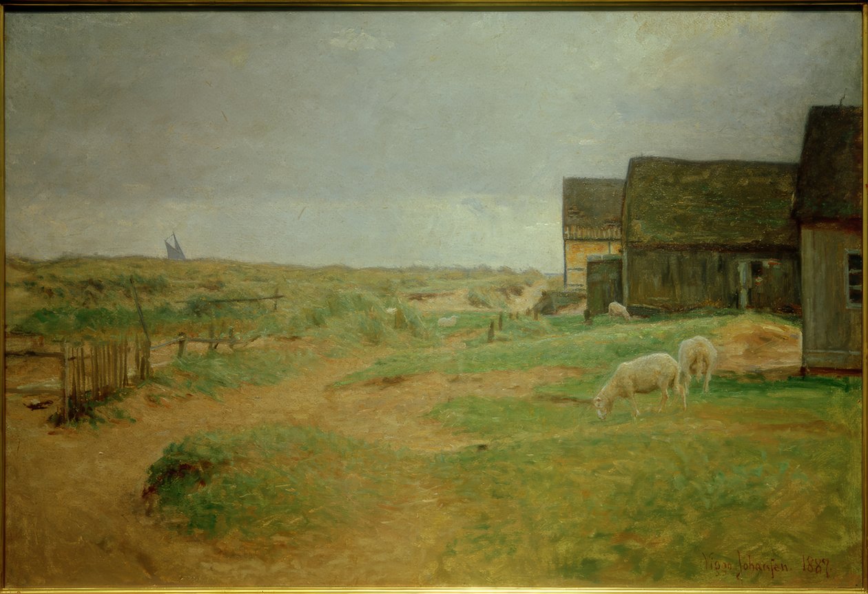 Oude huizen in Skagen door Viggo Johansen