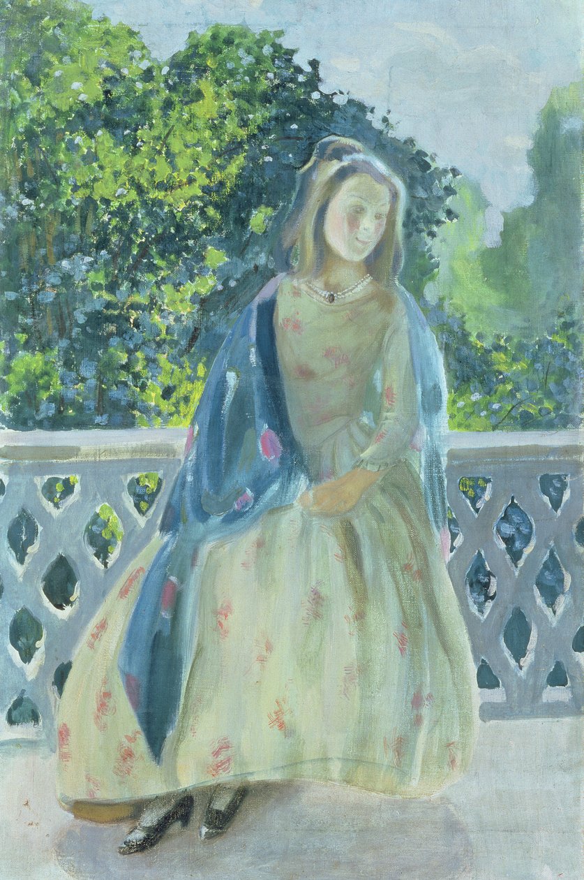 Meisje op balkon, 1900 door Viktor Elpidiforovich Borisov Musatov