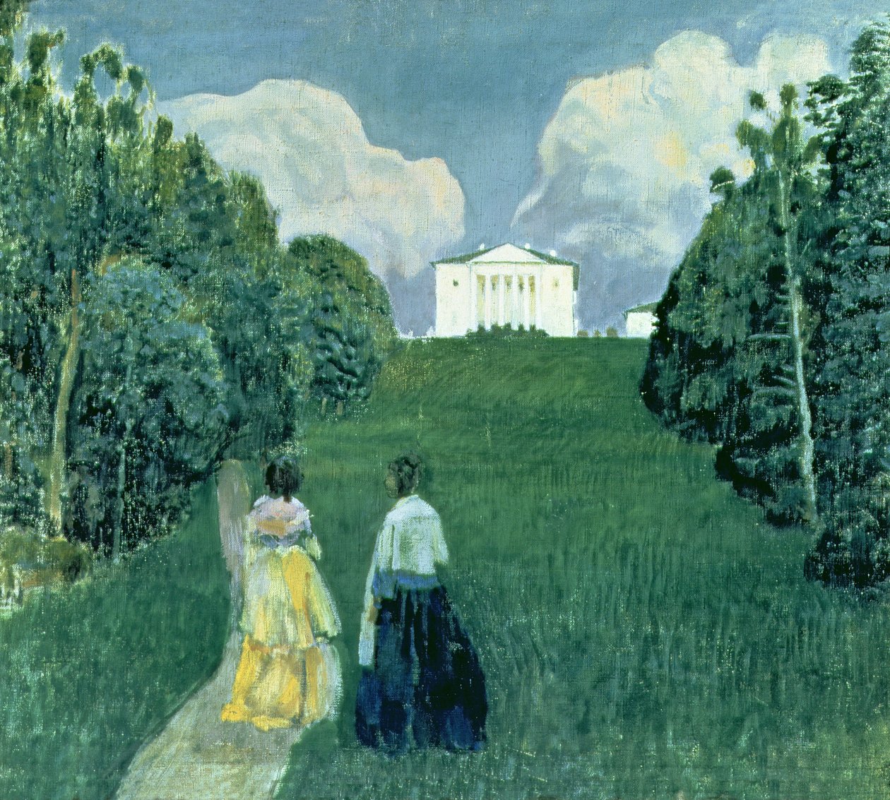 Glimp van de zonsondergang, 1904 door Viktor Elpidiforovich Borisov Musatov