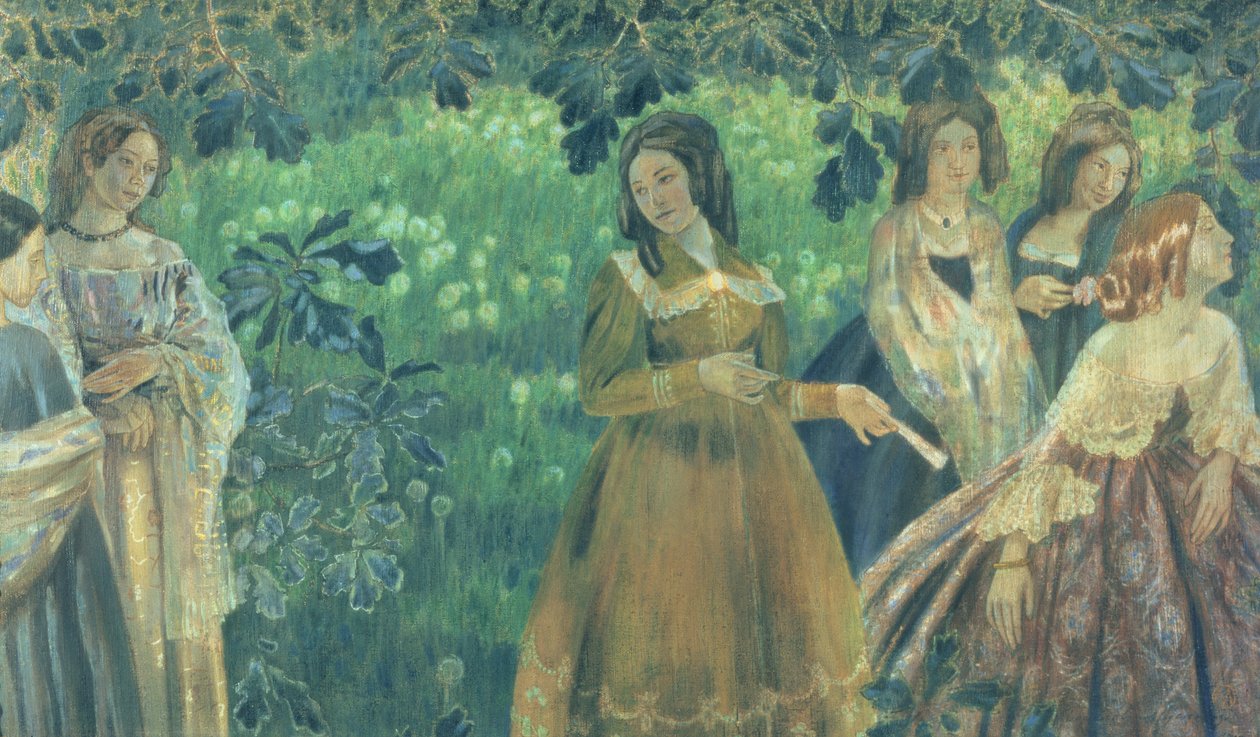 De smaragdgroene halsketting, 1903-04 door Viktor Elpidiforovich Borisov Musatov
