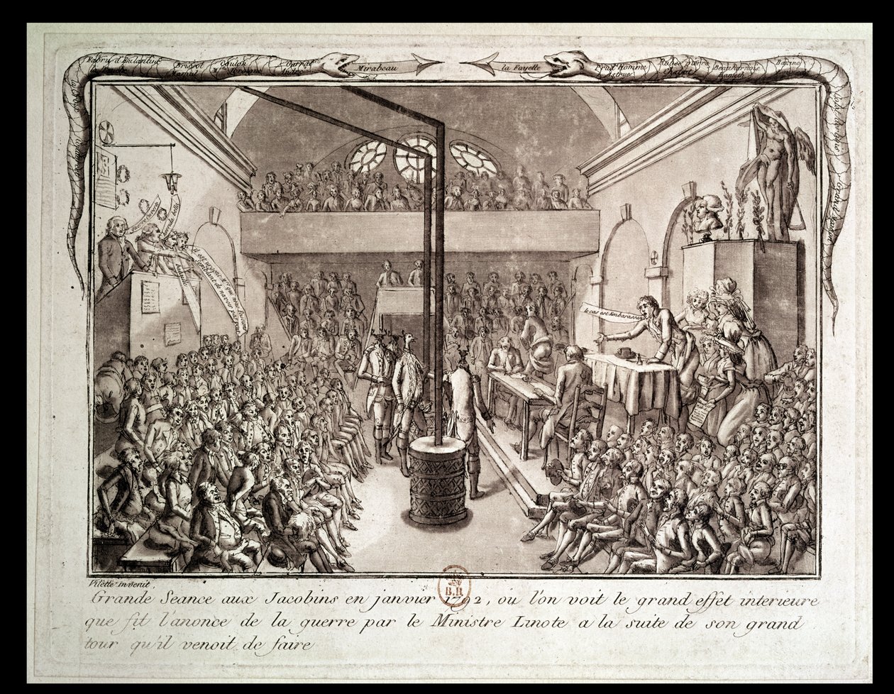 Vergadering van de Jacobijnse Club, januari 1792 door Vilette