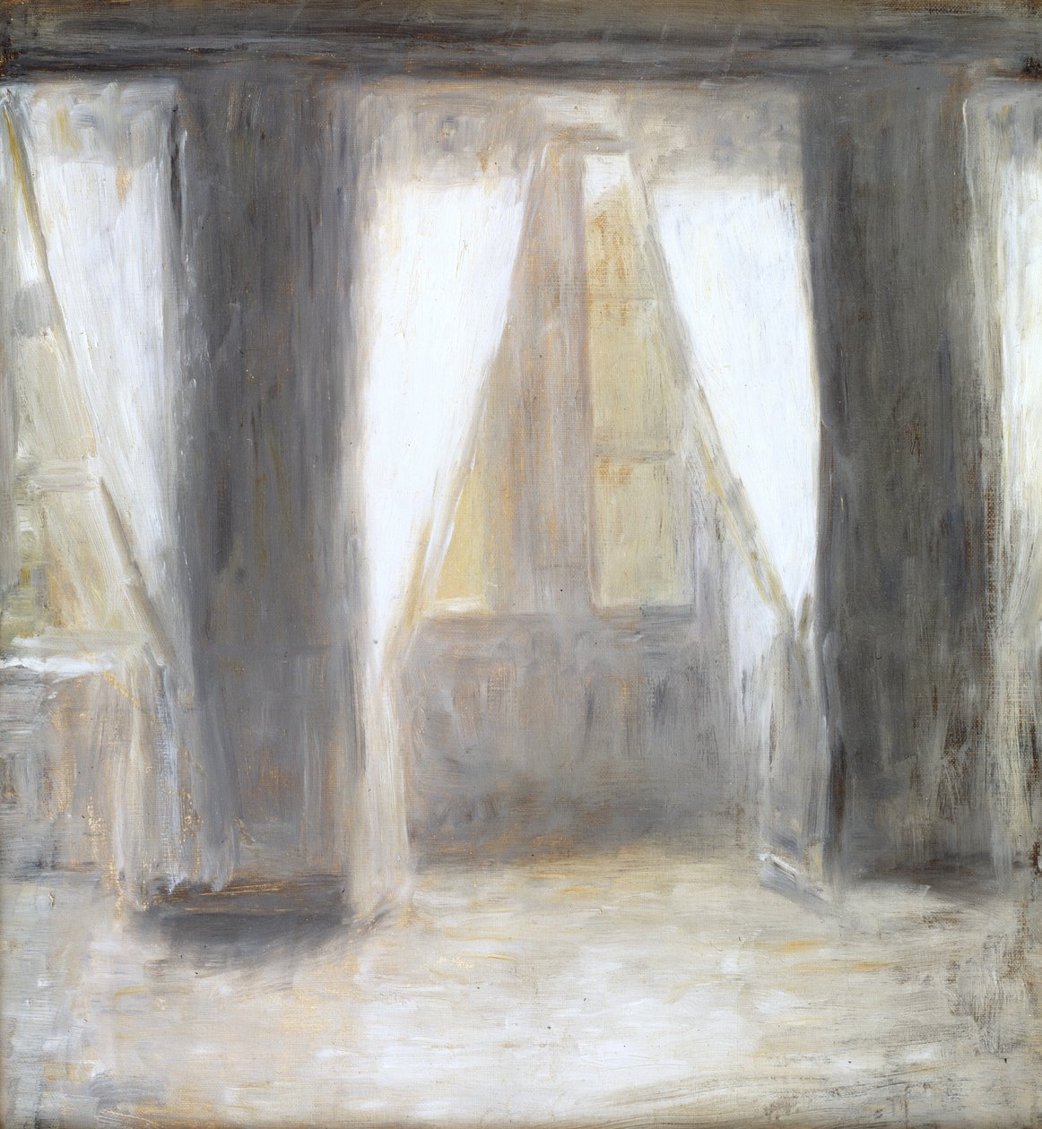 De woonkamer op Frederiksberg Allé door Vilhelm Hammershøi