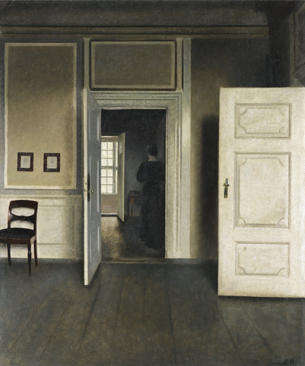 Interieur. Strandgade 30 door Vilhelm Hammershoi
