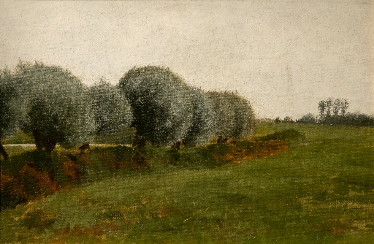 Landschap met een rij bomen door Vilhelm Hammershoi