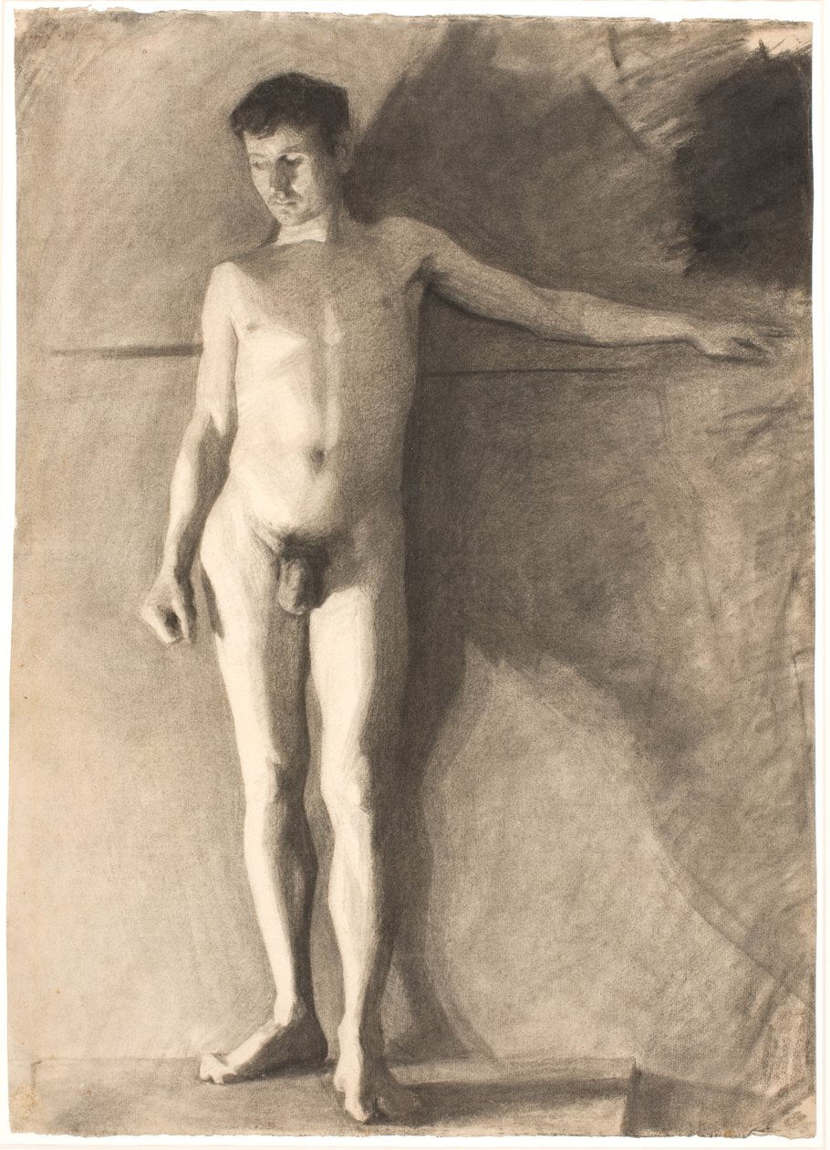 Staand mannelijk model door Vilhelm Hammershøi
