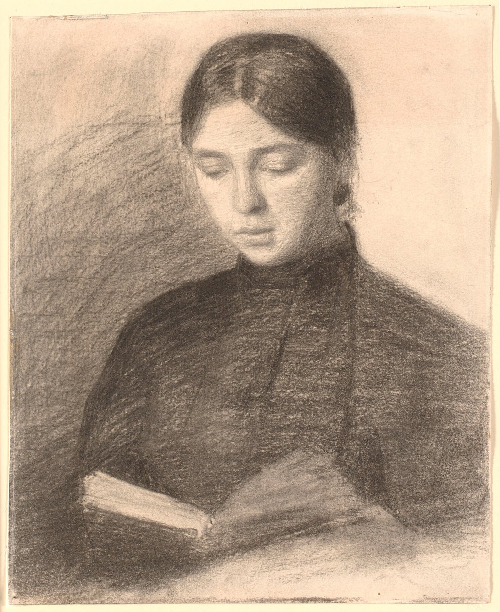 De zus van de kunstenaar Anna leest door Vilhelm Hammershøi