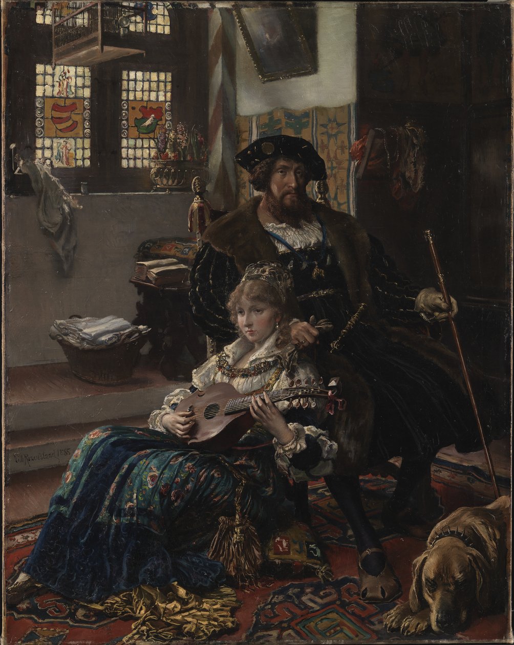 Christian II en Dyveke door Vilhelm Rosenstand