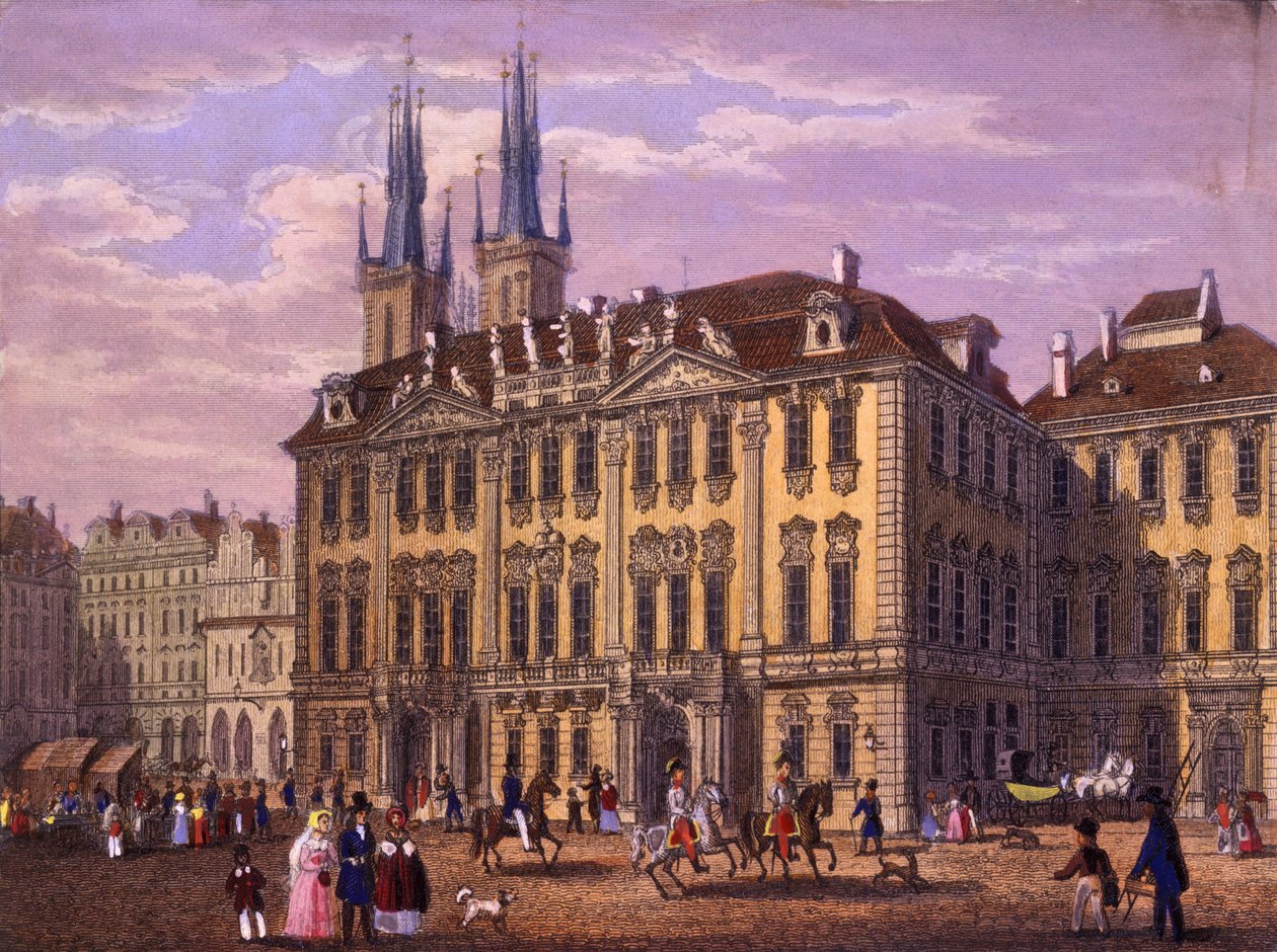 Goltz-Kinsky (Kinský) Paleis, Praag, 1847 door Vincenc and Geissler, F. Morstadt