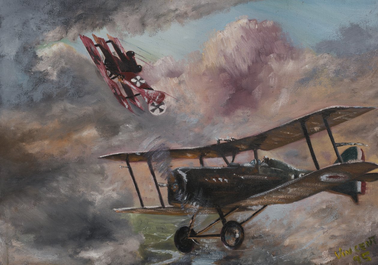 Luchthondengevecht 1917, 1995 door Vincent Alexander Booth