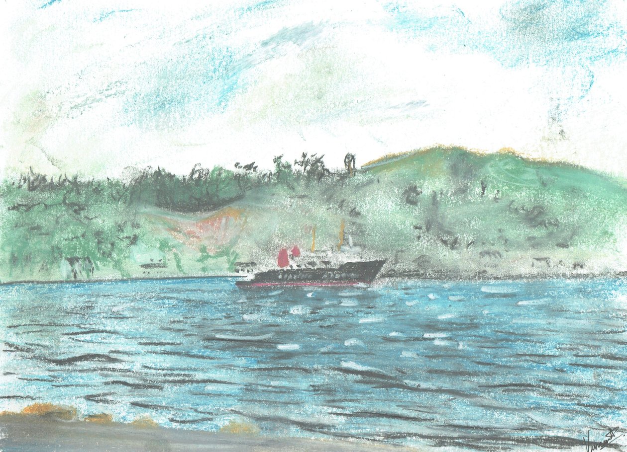 Veerboot naar het eiland Jura, 2005 door Vincent Alexander Booth