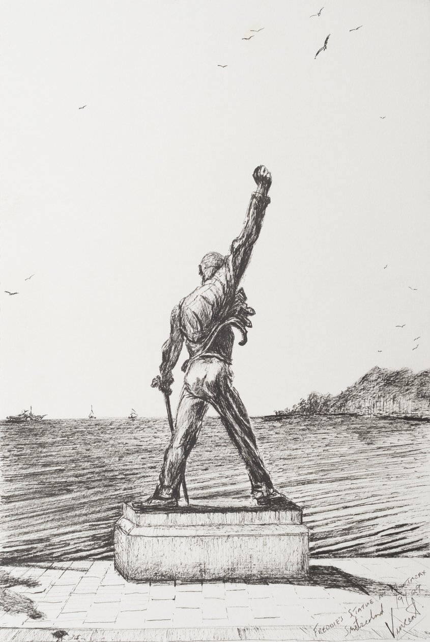 Freddie Mercury-standbeeld Montreux, Zwitserland door Vincent Alexander Booth