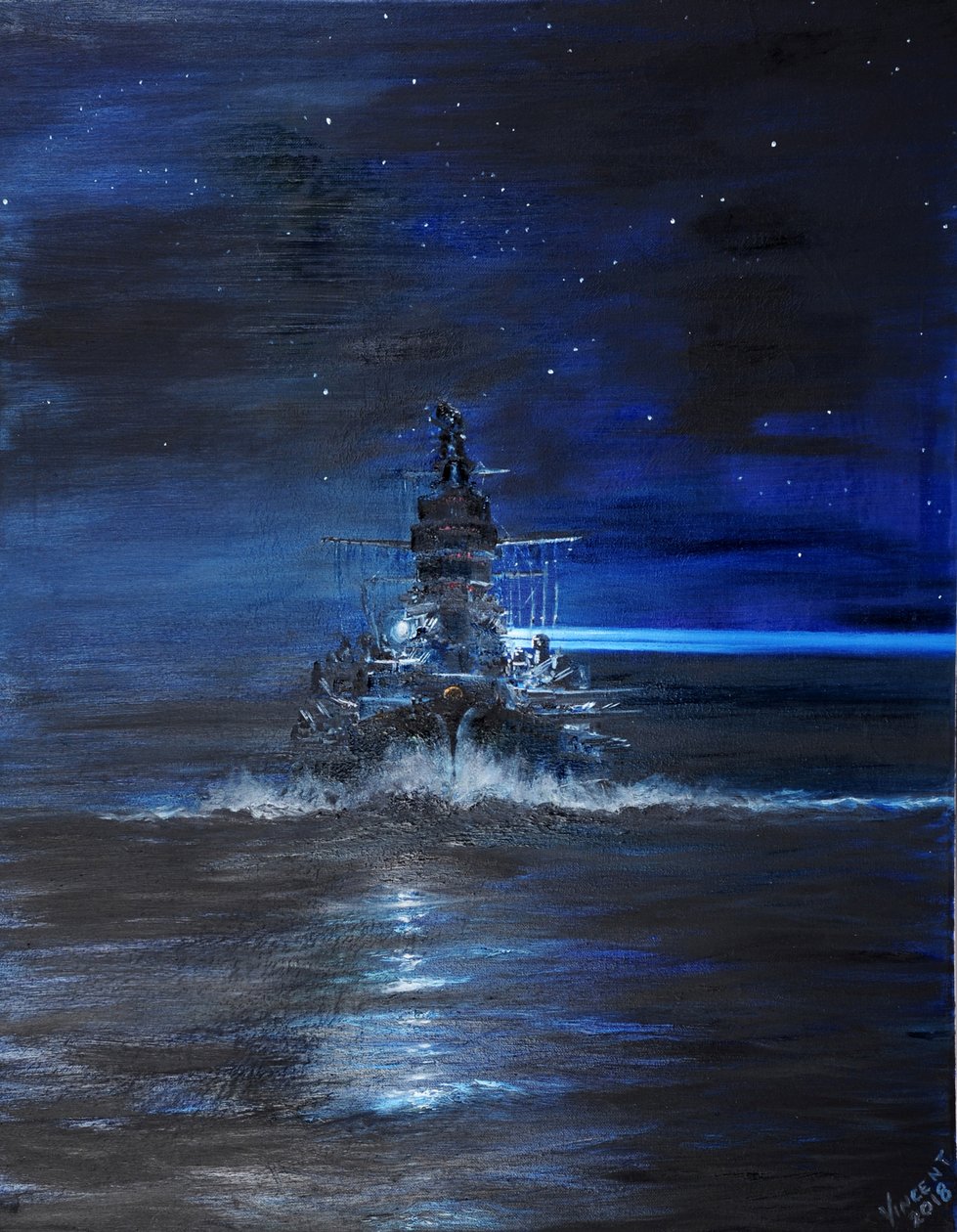 IJN Kirishima bij Guadalcanal, 1942 door Vincent Alexander Booth