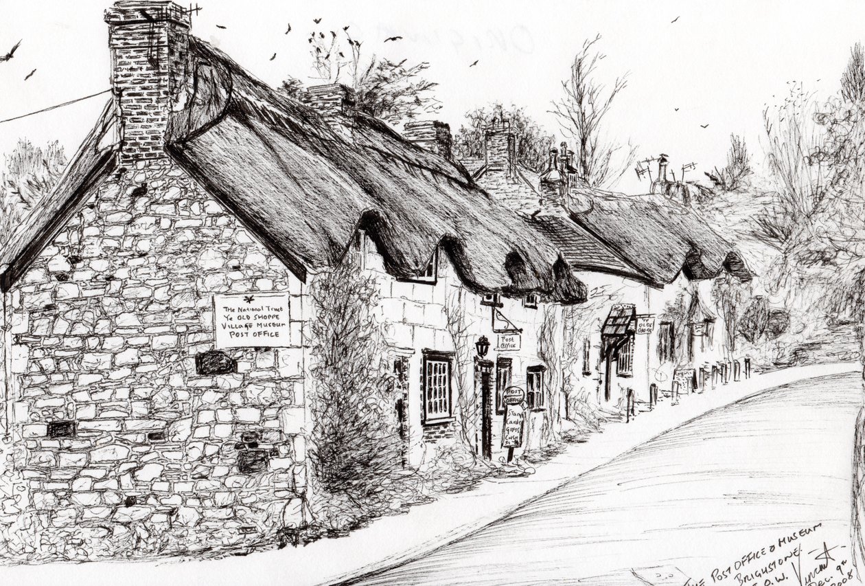 Postkantoor en museum Brighstone I.O.W., 2008 door Vincent Alexander Booth