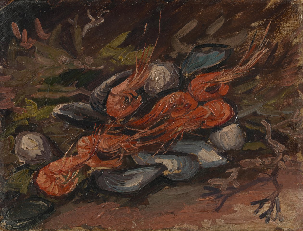 Garnalen en mosselen door Vincent van Gogh