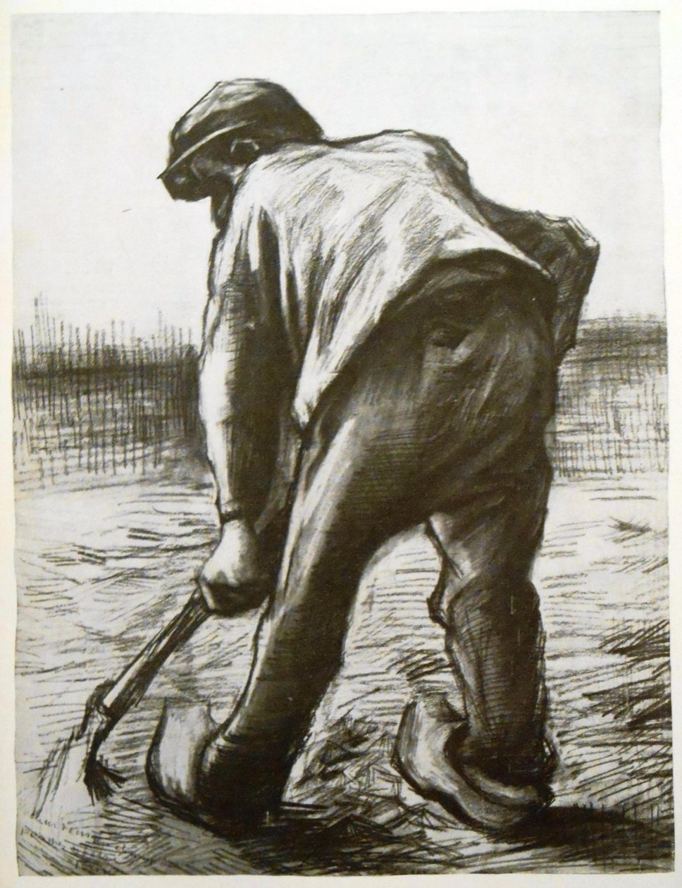 Spittende boer, van achteren gezien door Vincent van Gogh