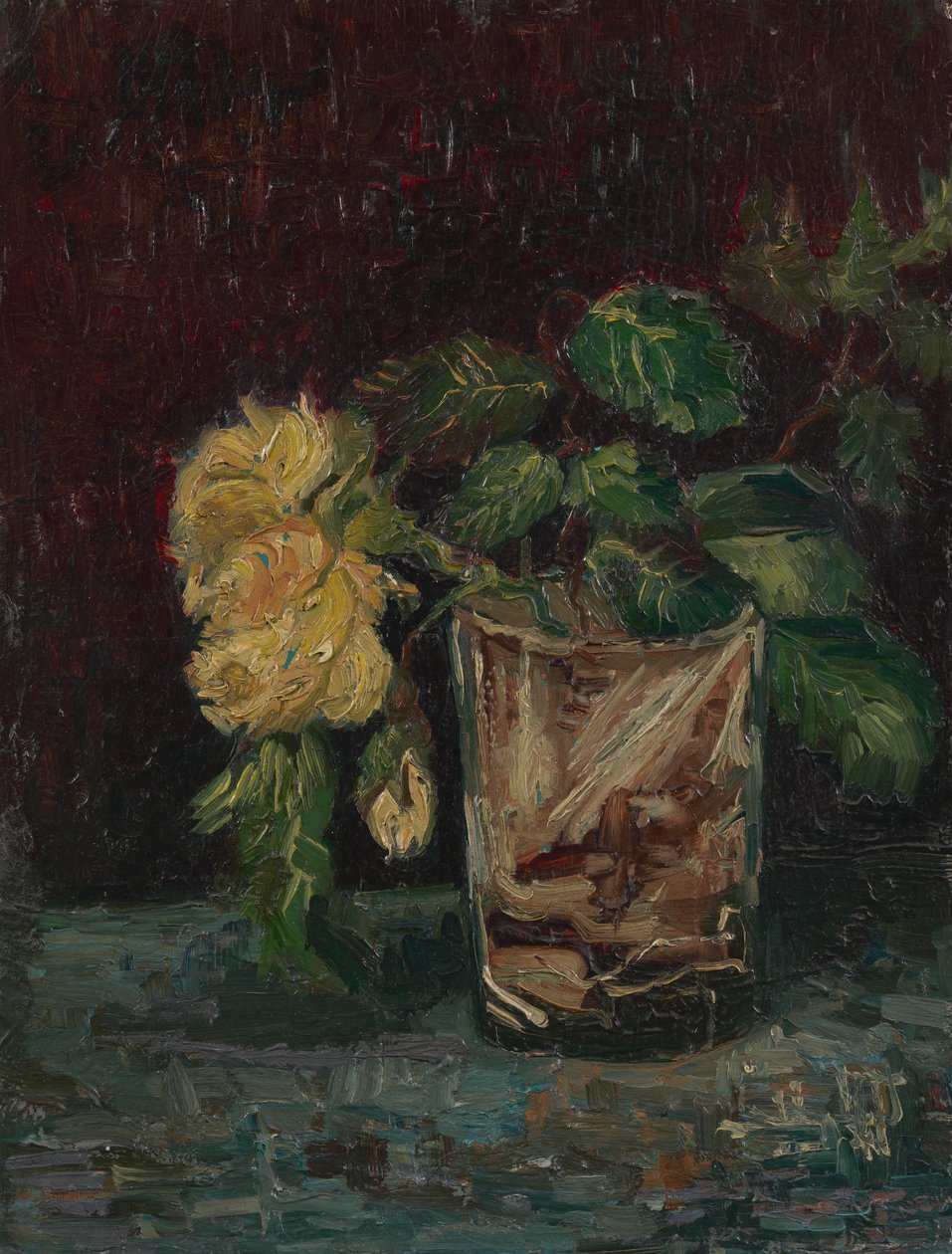 Glas met gele rozen door Vincent van Gogh