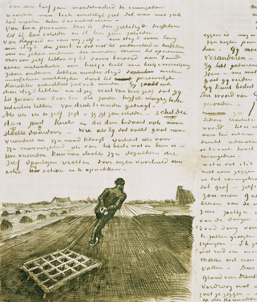 Man die een eg trekt door Vincent van Gogh
