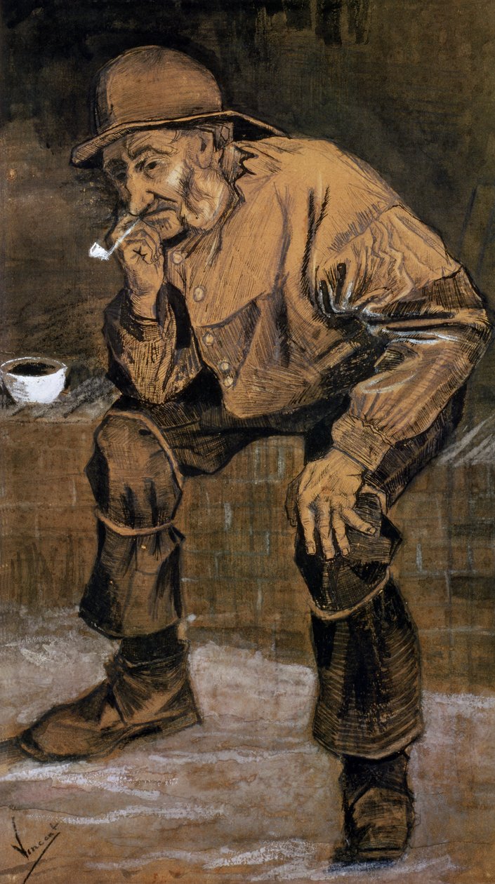 Oude man met een pijp, 1883 door Vincent van Gogh
