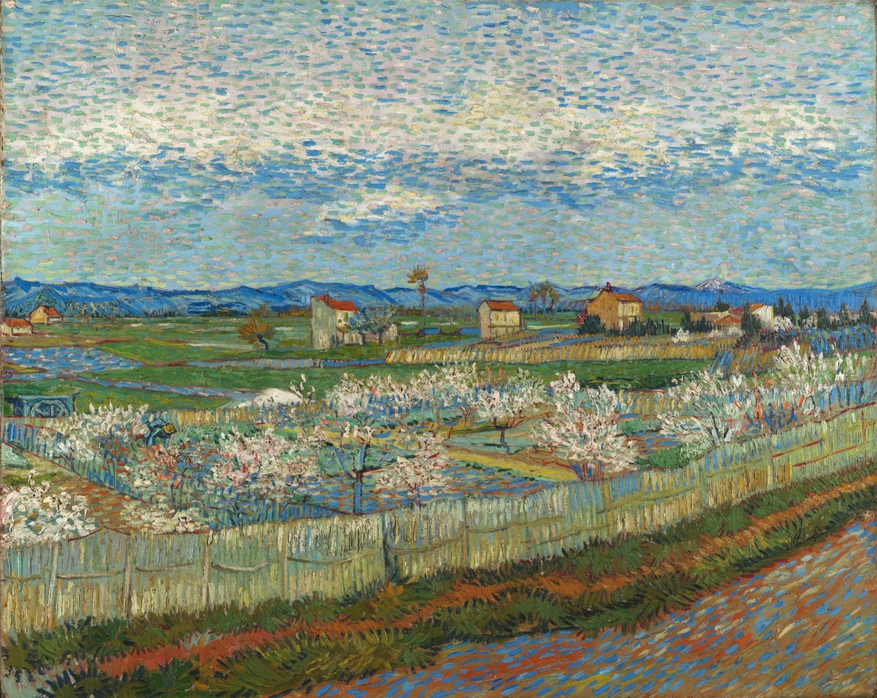 Perzikbomen in Bloei door Vincent van Gogh
