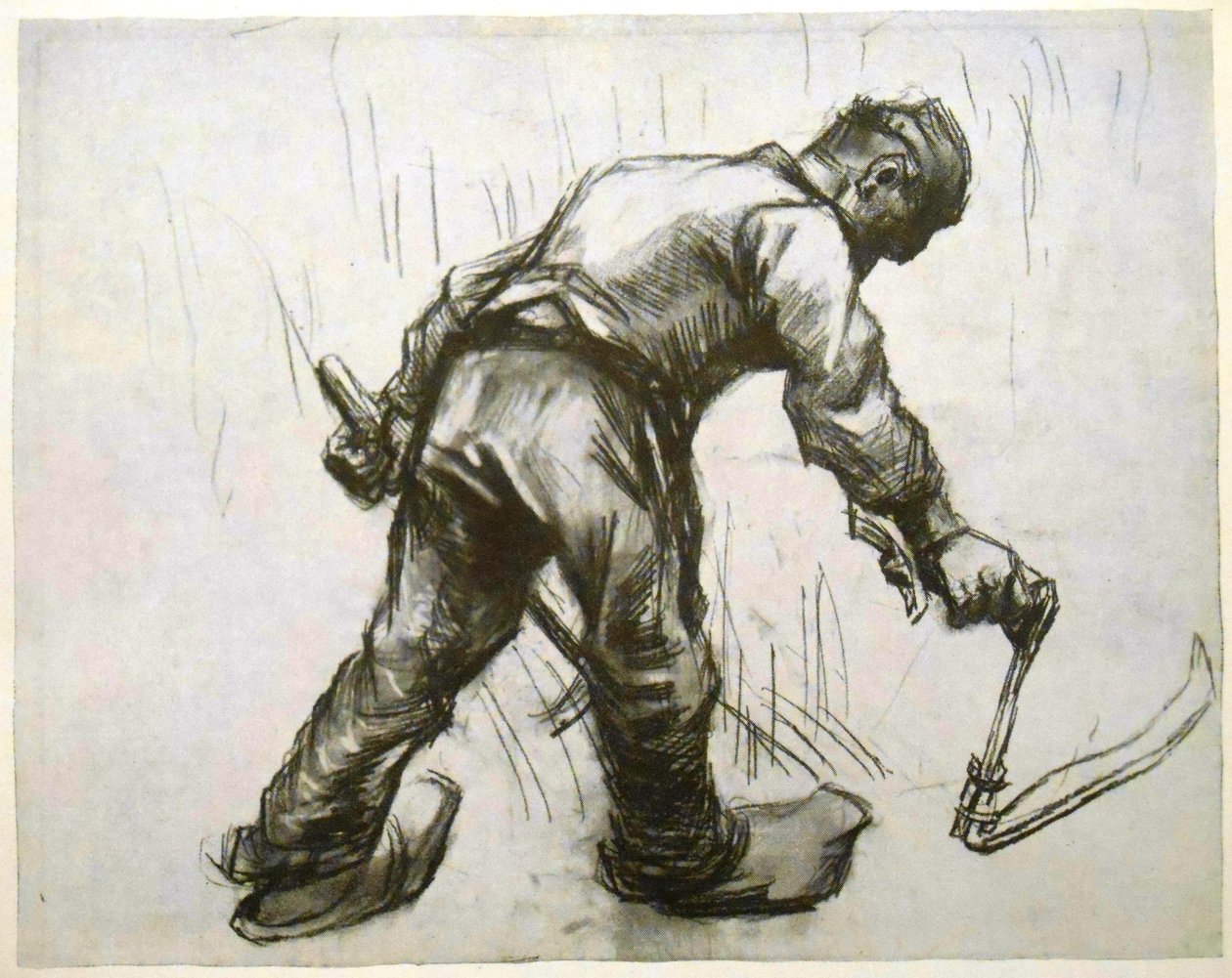 Maaier met pet, sikkel en haak door Vincent van Gogh
