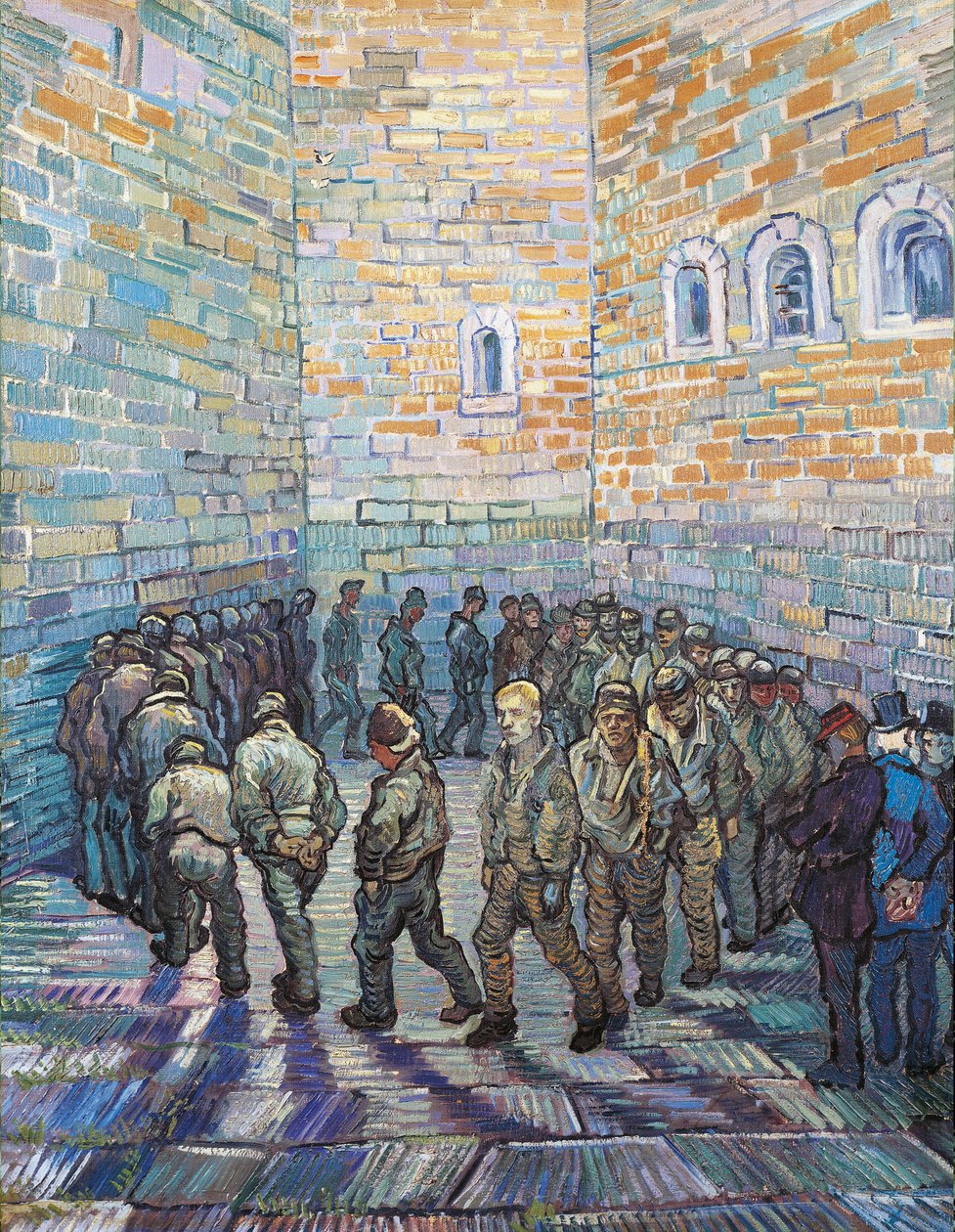 De oefenplaats, of de strafgevangenis, 1890 door Vincent van Gogh