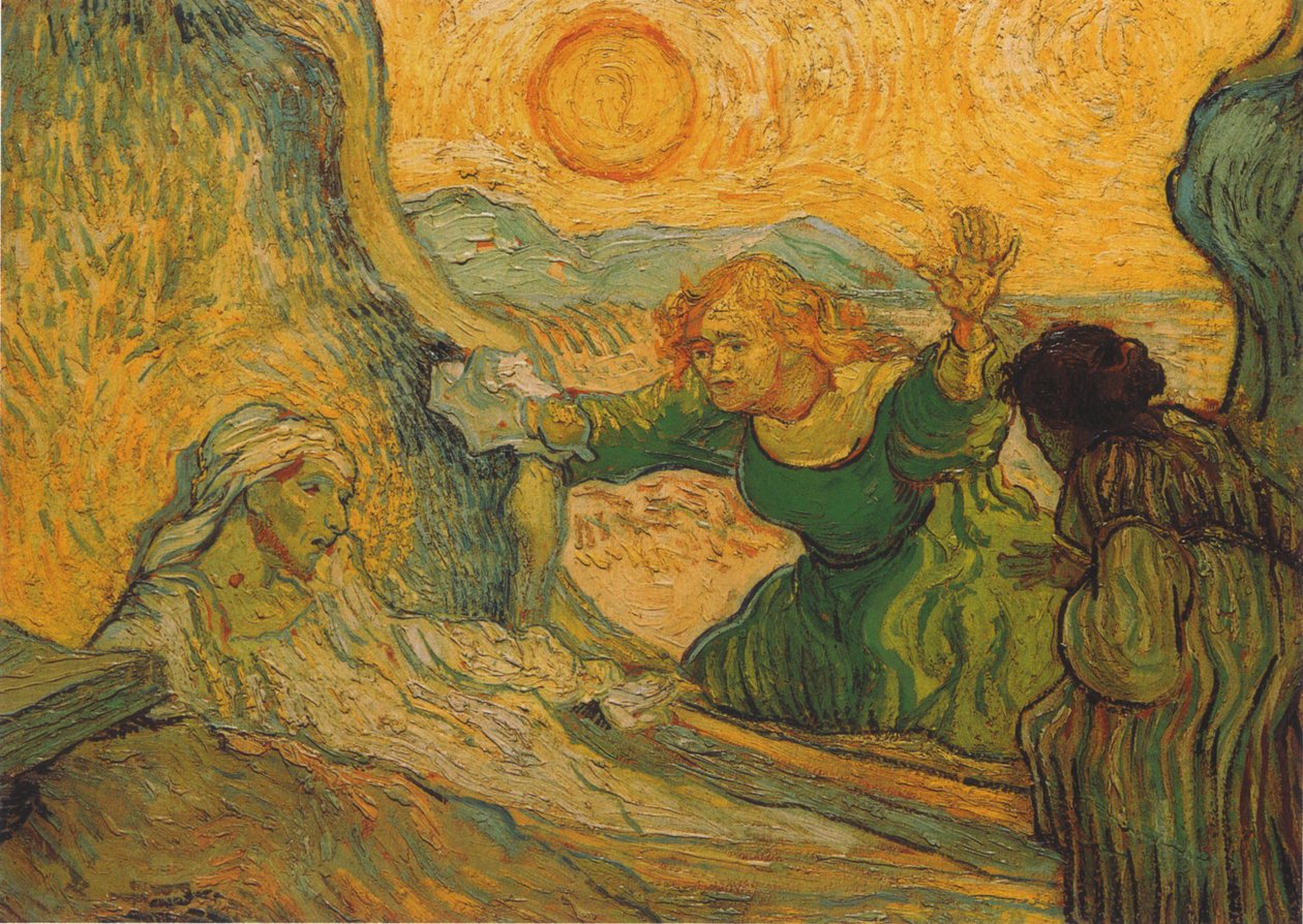 De opwekking van Lazarus (naar Rembrandt) door Vincent van Gogh